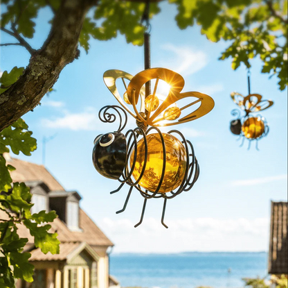 🐝 SolarBee | Solcelledrevet Hængende Bi-Lampe
