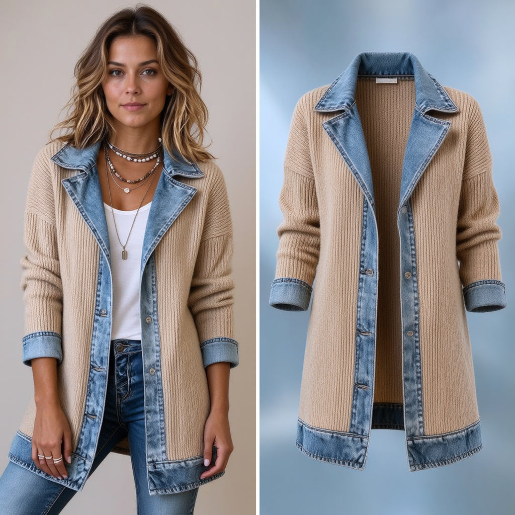 THE LIVÈNE — Strikket denimjakke