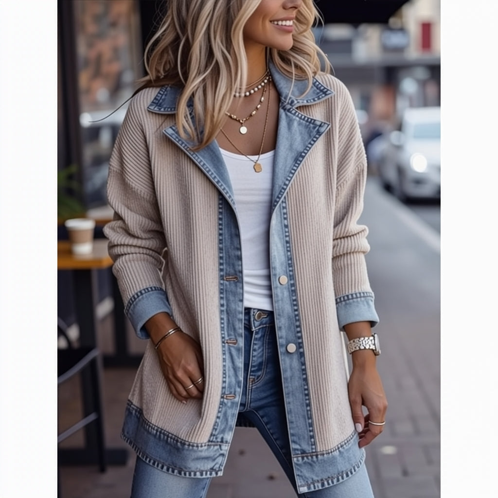 THE LIVÈNE — Strikket denimjakke