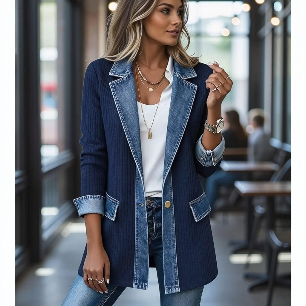 THE LIVÈNE — Strikket denimjakke