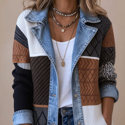 THE LIVÈNE — Strikket denimjakke