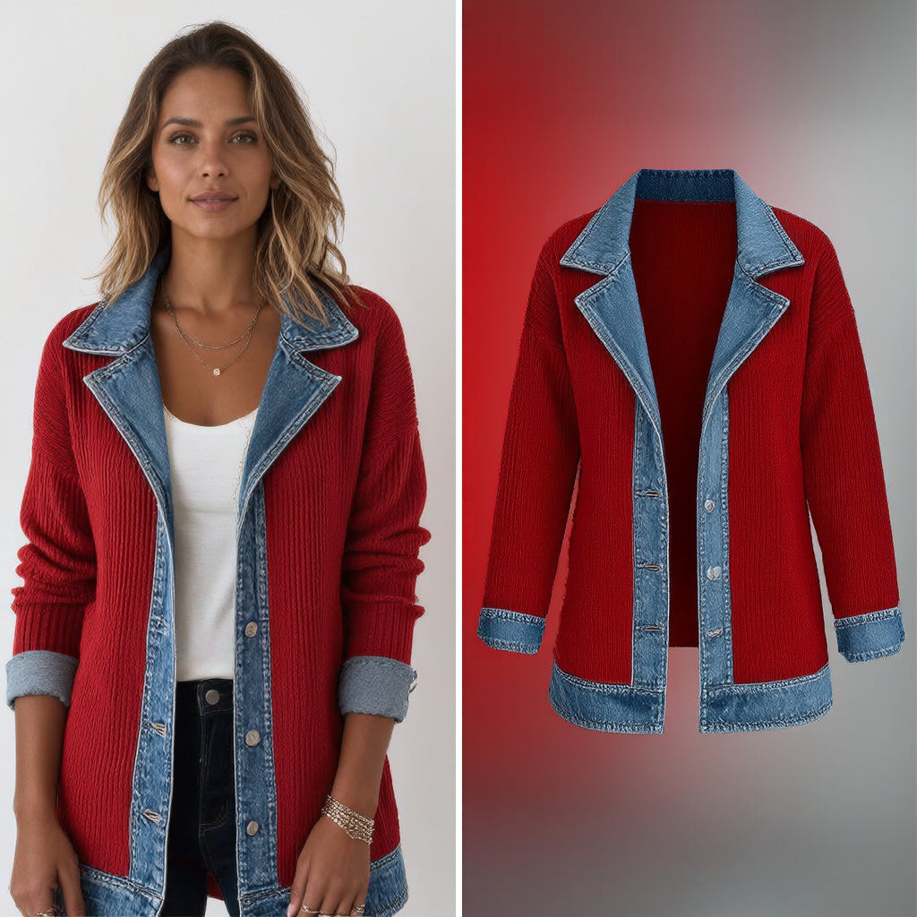 THE LIVÈNE — Strikket denimjakke