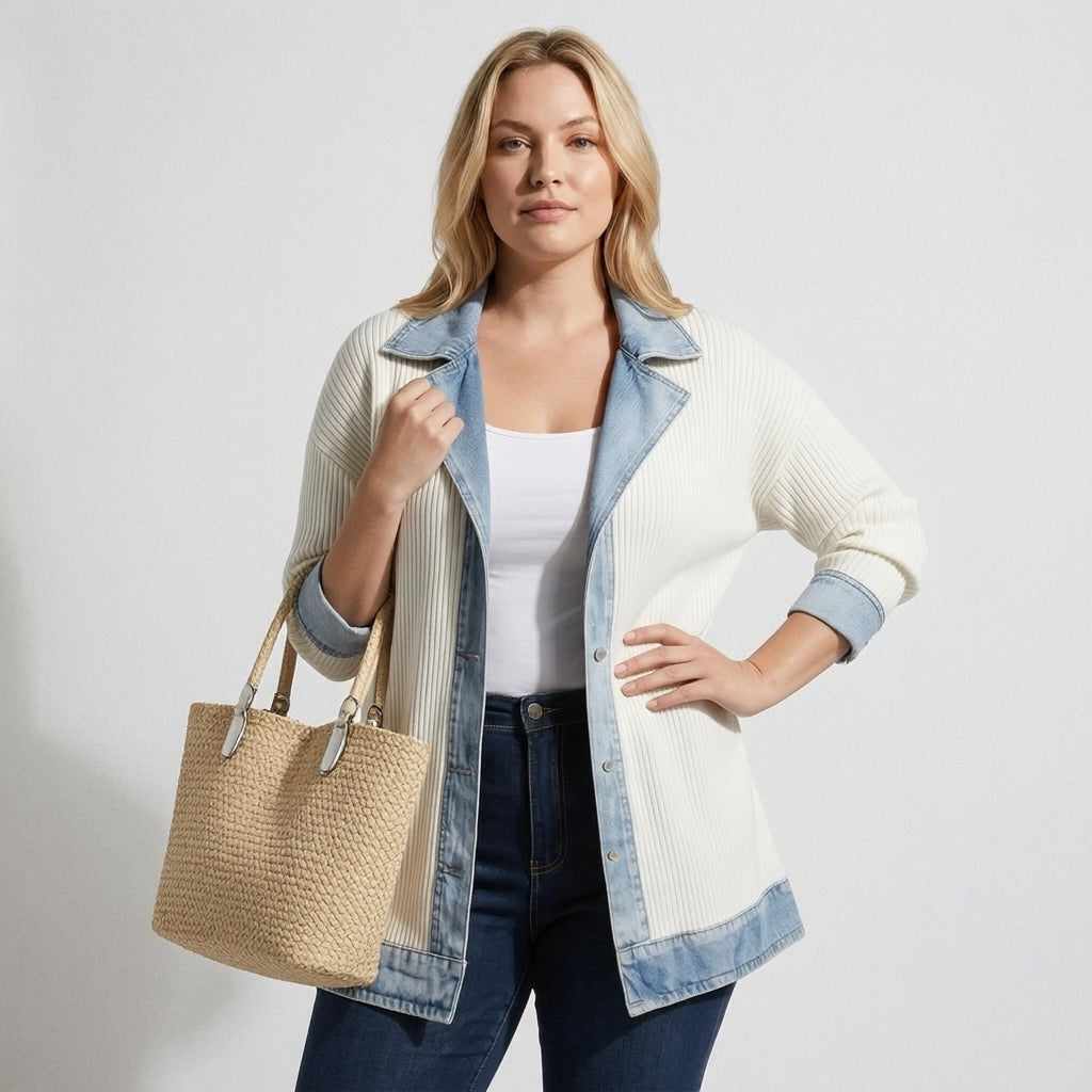 THE LIVÈNE — Strikket denimjakke