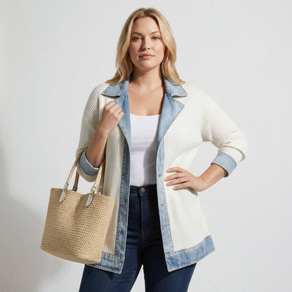 THE LIVÈNE — Strikket denimjakke